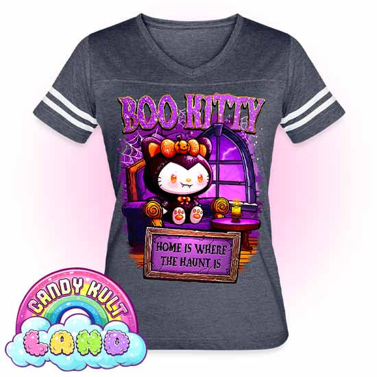 Home Is Where The Haunt Is Boo Kitty - Candy Kult Land Women’s Vintage Sport T-Shirt - Candy Kult - Candy Cult - Candy Kult Land - Wishbone - Boo Kitty - Panku - Frosti - Toxic Kitten - Hex-Heart - Cult Candy - Cake High Heels - [product_vendor}