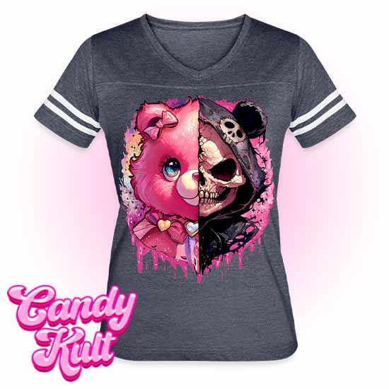 Split Personality Bear - Fright Candy Women’s Vintage Sport T-Shirt - Candy Kult - Candy Cult - Candy Kult Land - Wishbone - Boo Kitty - Panku - Frosti - Toxic Kitten - Hex-Heart - Cult Candy - Cake High Heels - [product_vendor}