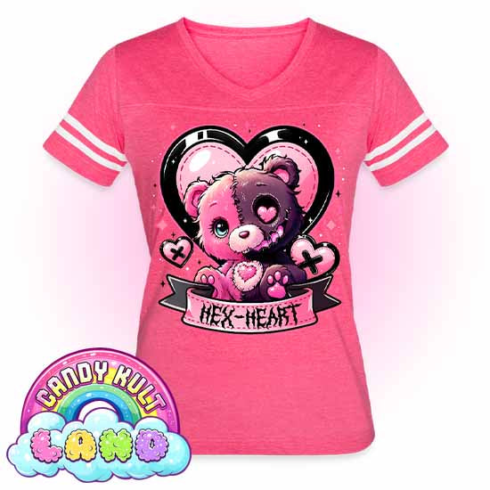 Hex-Heart - Candy Kult Land Women’s Vintage Sport T-Shirt - Candy Kult - Candy Cult - Candy Kult Land - Wishbone - Boo Kitty - Panku - Frosti - Toxic Kitten - Hex-Heart - Cult Candy - Cake High Heels - [product_vendor}