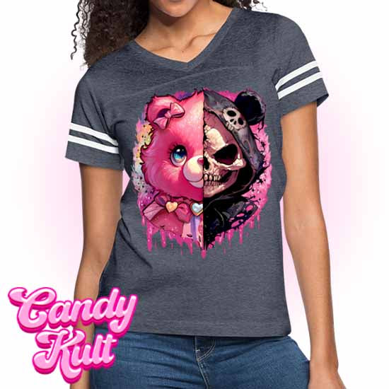 Split Personality Bear - Fright Candy Women’s Vintage Sport T-Shirt - Candy Kult - Candy Cult - Candy Kult Land - Wishbone - Boo Kitty - Panku - Frosti - Toxic Kitten - Hex-Heart - Cult Candy - Cake High Heels - [product_vendor}
