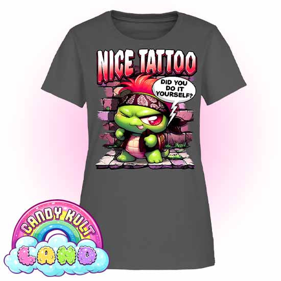 Nice Tattoo Did you Do It Yourself? Panku - Candy Kult Land Women's FITTED T-Shirt - Candy Kult - Candy Cult - Candy Kult Land - Wishbone - Boo Kitty - Panku - Frosti - Toxic Kitten - Hex-Heart - Cult Candy - Cake High Heels - [product_vendor}