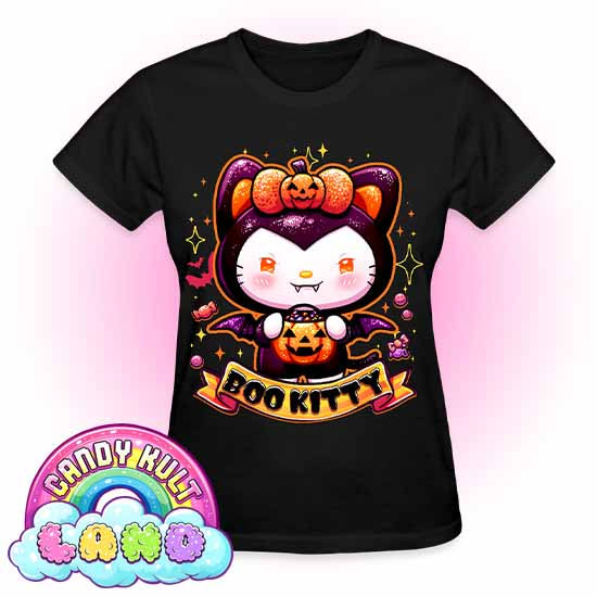 Boo Kitty - Candy Kult land REGULAR FIT Ladies T-Shirt - Candy Kult - Candy Cult - Candy Kult Land - Wishbone - Boo Kitty - Panku - Frosti - Toxic Kitten - Hex-Heart - Cult Candy - Cake High Heels - [product_vendor}