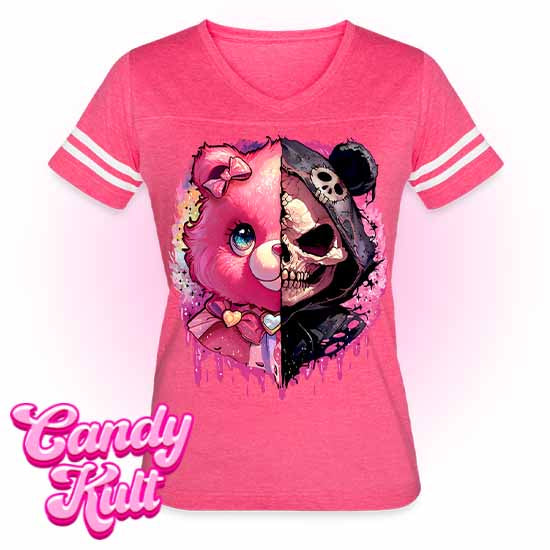 Split Personality Bear - Fright Candy Women’s Vintage Sport T-Shirt - Candy Kult - Candy Cult - Candy Kult Land - Wishbone - Boo Kitty - Panku - Frosti - Toxic Kitten - Hex-Heart - Cult Candy - Cake High Heels - [product_vendor}
