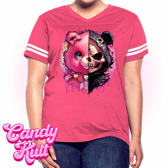 Split Personality Bear - Fright Candy Women’s Vintage Sport T-Shirt - Candy Kult - Candy Cult - Candy Kult Land - Wishbone - Boo Kitty - Panku - Frosti - Toxic Kitten - Hex-Heart - Cult Candy - Cake High Heels - [product_vendor}
