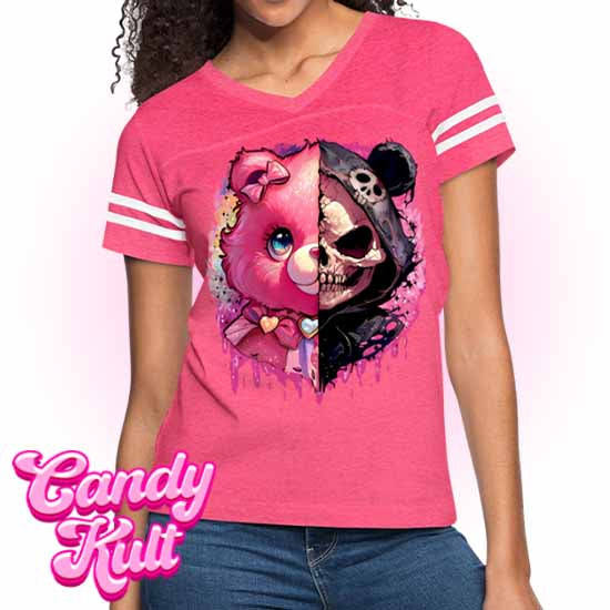 Split Personality Bear - Fright Candy Women’s Vintage Sport T-Shirt - Candy Kult - Candy Cult - Candy Kult Land - Wishbone - Boo Kitty - Panku - Frosti - Toxic Kitten - Hex-Heart - Cult Candy - Cake High Heels - [product_vendor}