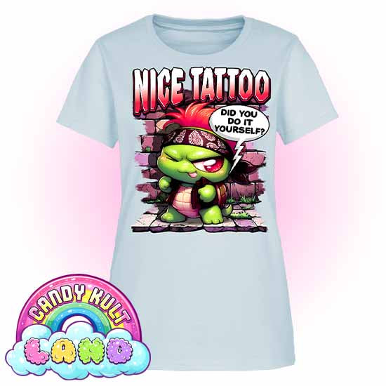 Nice Tattoo Did you Do It Yourself? Panku - Candy Kult Land Women's FITTED T-Shirt - Candy Kult - Candy Cult - Candy Kult Land - Wishbone - Boo Kitty - Panku - Frosti - Toxic Kitten - Hex-Heart - Cult Candy - Cake High Heels - [product_vendor}