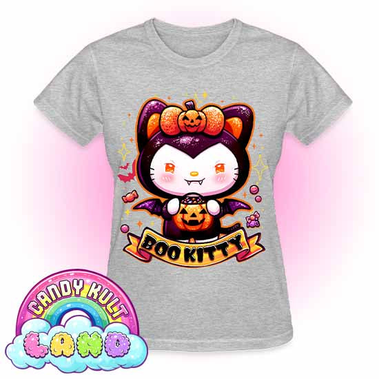 Boo Kitty - Candy Kult land REGULAR FIT Ladies T-Shirt - Candy Kult - Candy Cult - Candy Kult Land - Wishbone - Boo Kitty - Panku - Frosti - Toxic Kitten - Hex-Heart - Cult Candy - Cake High Heels - [product_vendor}