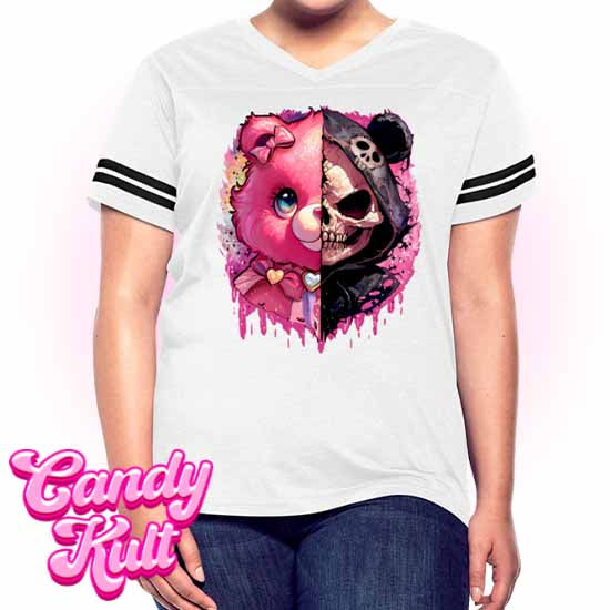 Split Personality Bear - Fright Candy Women’s Vintage Sport T-Shirt - Candy Kult - Candy Cult - Candy Kult Land - Wishbone - Boo Kitty - Panku - Frosti - Toxic Kitten - Hex-Heart - Cult Candy - Cake High Heels - [product_vendor}