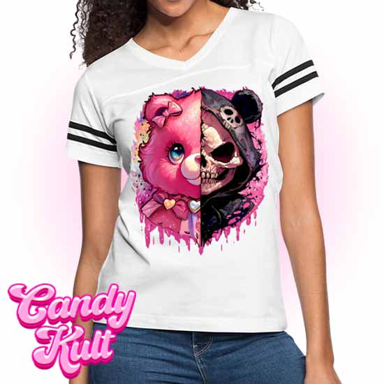 Split Personality Bear - Fright Candy Women’s Vintage Sport T-Shirt - Candy Kult - Candy Cult - Candy Kult Land - Wishbone - Boo Kitty - Panku - Frosti - Toxic Kitten - Hex-Heart - Cult Candy - Cake High Heels - [product_vendor}