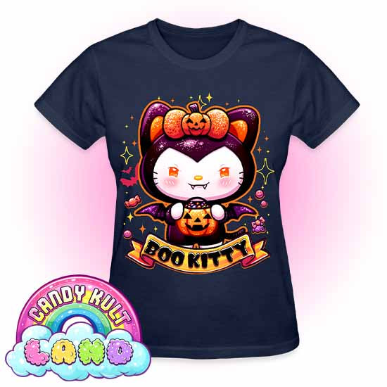Boo Kitty - Candy Kult land REGULAR FIT Ladies T-Shirt - Candy Kult - Candy Cult - Candy Kult Land - Wishbone - Boo Kitty - Panku - Frosti - Toxic Kitten - Hex-Heart - Cult Candy - Cake High Heels - [product_vendor}