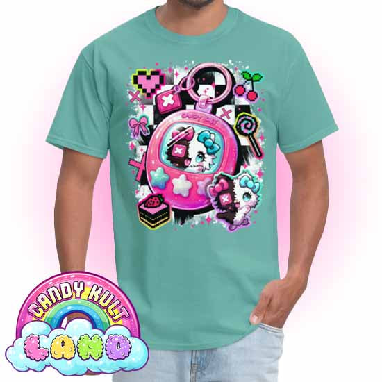 Toxic Kitten Virtual Pet - Candy Kult Land COLOUR Men's / Unisex Classic T-Shirt - Candy Kult - Candy Cult - Candy Kult Land - Wishbone - Boo Kitty - Panku - Frosti - Toxic Kitten - Hex-Heart - Cult Candy - Cake High Heels - [product_vendor}