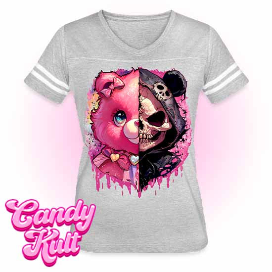 Split Personality Bear - Fright Candy Women’s Vintage Sport T-Shirt - Candy Kult - Candy Cult - Candy Kult Land - Wishbone - Boo Kitty - Panku - Frosti - Toxic Kitten - Hex-Heart - Cult Candy - Cake High Heels - [product_vendor}