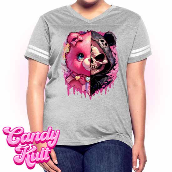 Split Personality Bear - Fright Candy Women’s Vintage Sport T-Shirt - Candy Kult - Candy Cult - Candy Kult Land - Wishbone - Boo Kitty - Panku - Frosti - Toxic Kitten - Hex-Heart - Cult Candy - Cake High Heels - [product_vendor}