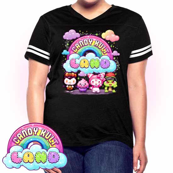 Wishbone, Frosti Boo & Panku - Candy Kult Land Women’s Vintage Sport T-Shirt - Candy Kult - Candy Cult - Candy Kult Land - Wishbone - Boo Kitty - Panku - Frosti - Toxic Kitten - Hex-Heart - Cult Candy - Cake High Heels - [product_vendor}