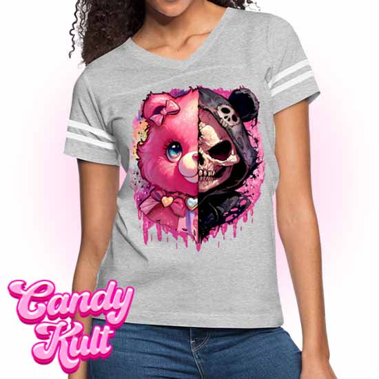 Split Personality Bear - Fright Candy Women’s Vintage Sport T-Shirt - Candy Kult - Candy Cult - Candy Kult Land - Wishbone - Boo Kitty - Panku - Frosti - Toxic Kitten - Hex-Heart - Cult Candy - Cake High Heels - [product_vendor}