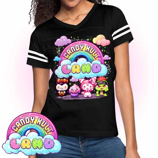 Wishbone, Frosti Boo & Panku - Candy Kult Land Women’s Vintage Sport T-Shirt - Candy Kult - Candy Cult - Candy Kult Land - Wishbone - Boo Kitty - Panku - Frosti - Toxic Kitten - Hex-Heart - Cult Candy - Cake High Heels - [product_vendor}