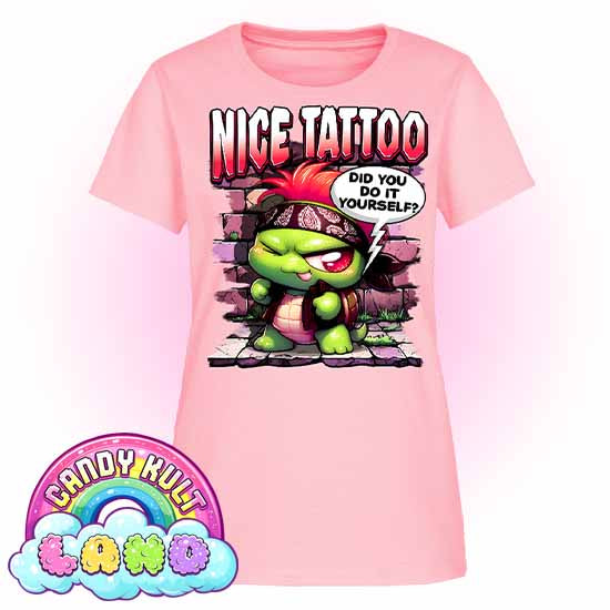 Nice Tattoo Did you Do It Yourself? Panku - Candy Kult Land Women's FITTED T-Shirt - Candy Kult - Candy Cult - Candy Kult Land - Wishbone - Boo Kitty - Panku - Frosti - Toxic Kitten - Hex-Heart - Cult Candy - Cake High Heels - [product_vendor}