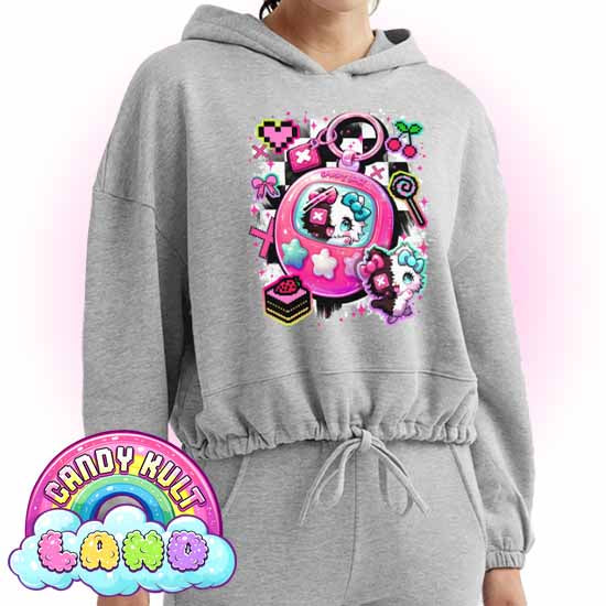 Toxic Kitten Virtual Pet - Candy Kult Land Women’s Cropped Hoodie