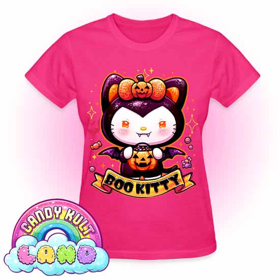 Boo Kitty - Candy Kult land REGULAR FIT Ladies T-Shirt - Candy Kult - Candy Cult - Candy Kult Land - Wishbone - Boo Kitty - Panku - Frosti - Toxic Kitten - Hex-Heart - Cult Candy - Cake High Heels - [product_vendor}