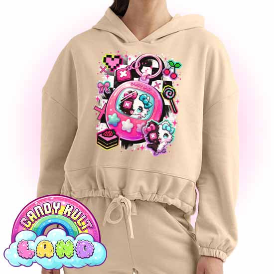 Toxic Kitten Virtual Pet - Candy Kult Land Women’s Cropped Hoodie