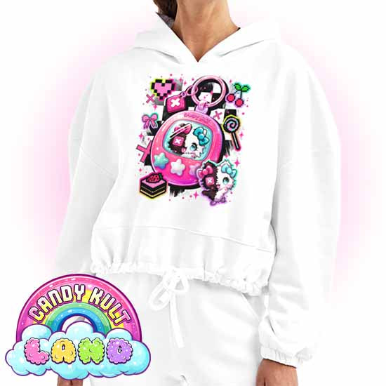 Toxic Kitten Virtual Pet - Candy Kult Land Women’s Cropped Hoodie
