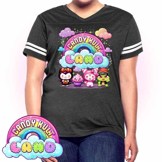 Wishbone, Frosti Boo & Panku - Candy Kult Land Women’s Vintage Sport T-Shirt - Candy Kult - Candy Cult - Candy Kult Land - Wishbone - Boo Kitty - Panku - Frosti - Toxic Kitten - Hex-Heart - Cult Candy - Cake High Heels - [product_vendor}