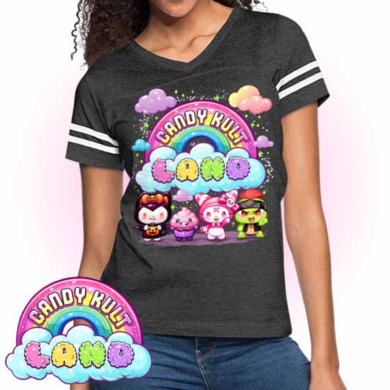 Wishbone, Frosti Boo & Panku - Candy Kult Land Women’s Vintage Sport T-Shirt - Candy Kult - Candy Cult - Candy Kult Land - Wishbone - Boo Kitty - Panku - Frosti - Toxic Kitten - Hex-Heart - Cult Candy - Cake High Heels - [product_vendor}