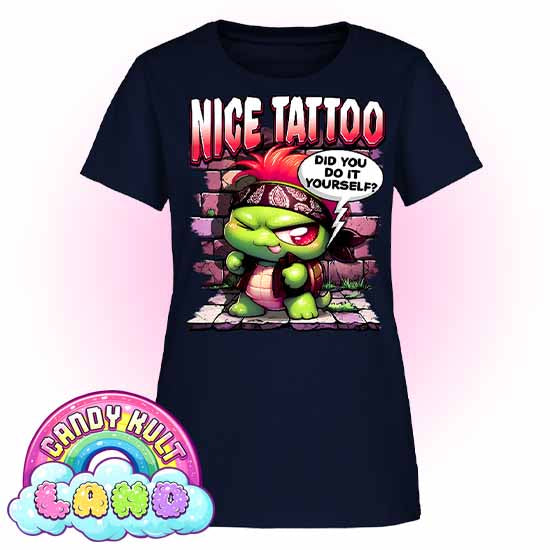 Nice Tattoo Did you Do It Yourself? Panku - Candy Kult Land Women's FITTED T-Shirt - Candy Kult - Candy Cult - Candy Kult Land - Wishbone - Boo Kitty - Panku - Frosti - Toxic Kitten - Hex-Heart - Cult Candy - Cake High Heels - [product_vendor}