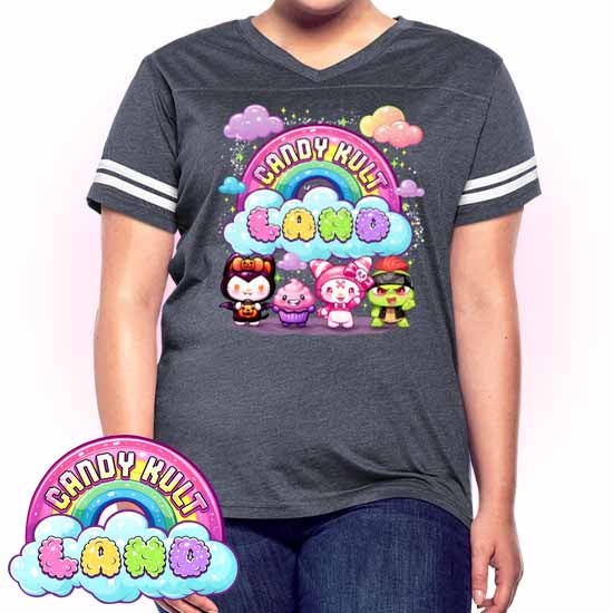 Wishbone, Frosti Boo & Panku - Candy Kult Land Women’s Vintage Sport T-Shirt - Candy Kult - Candy Cult - Candy Kult Land - Wishbone - Boo Kitty - Panku - Frosti - Toxic Kitten - Hex-Heart - Cult Candy - Cake High Heels - [product_vendor}