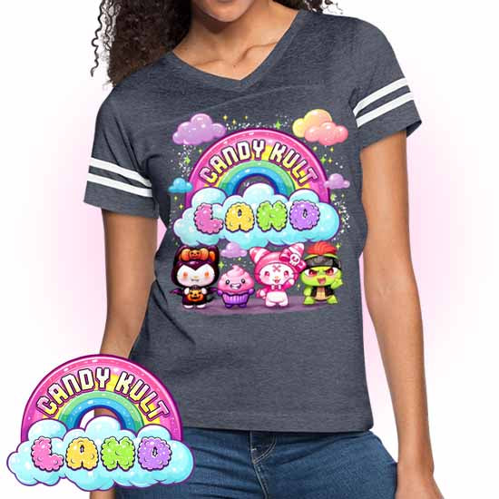 Wishbone, Frosti Boo & Panku - Candy Kult Land Women’s Vintage Sport T-Shirt - Candy Kult - Candy Cult - Candy Kult Land - Wishbone - Boo Kitty - Panku - Frosti - Toxic Kitten - Hex-Heart - Cult Candy - Cake High Heels - [product_vendor}