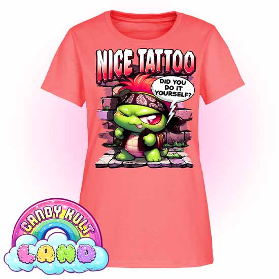 Nice Tattoo Did you Do It Yourself? Panku - Candy Kult Land Women's FITTED T-Shirt - Candy Kult - Candy Cult - Candy Kult Land - Wishbone - Boo Kitty - Panku - Frosti - Toxic Kitten - Hex-Heart - Cult Candy - Cake High Heels - [product_vendor}