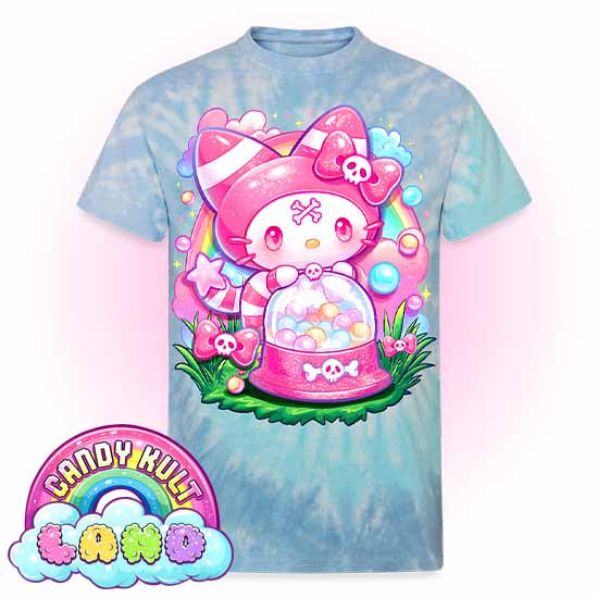 Wishbone Gumball Machine - Candy Kult Land Unisex Tie Dye T-Shirt - Candy Kult - Candy Cult - Candy Kult Land - Wishbone - Boo Kitty - Panku - Frosti - Toxic Kitten - Hex-Heart - Cult Candy - Cake High Heels - [product_vendor}