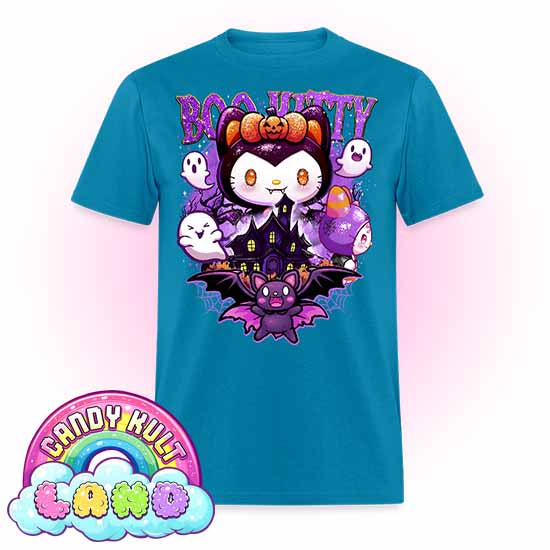 Boo Kitty Origins - Candy Kult Land COLOUR Men's / Unisex Classic T-Shirt - Candy Kult - Candy Cult - Candy Kult Land - Wishbone - Boo Kitty - Panku - Frosti - Toxic Kitten - Hex-Heart - Cult Candy - Cake High Heels - [product_vendor}