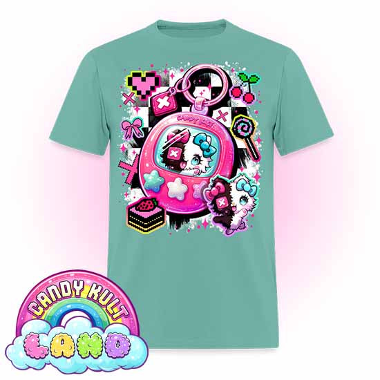 Toxic Kitten Virtual Pet - Candy Kult Land COLOUR Men's / Unisex Classic T-Shirt - Candy Kult - Candy Cult - Candy Kult Land - Wishbone - Boo Kitty - Panku - Frosti - Toxic Kitten - Hex-Heart - Cult Candy - Cake High Heels - [product_vendor}