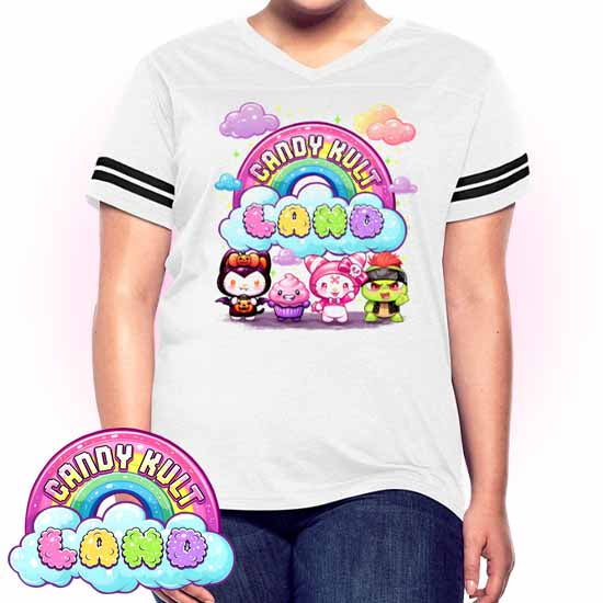 Wishbone, Frosti Boo & Panku - Candy Kult Land Women’s Vintage Sport T-Shirt - Candy Kult - Candy Cult - Candy Kult Land - Wishbone - Boo Kitty - Panku - Frosti - Toxic Kitten - Hex-Heart - Cult Candy - Cake High Heels - [product_vendor}