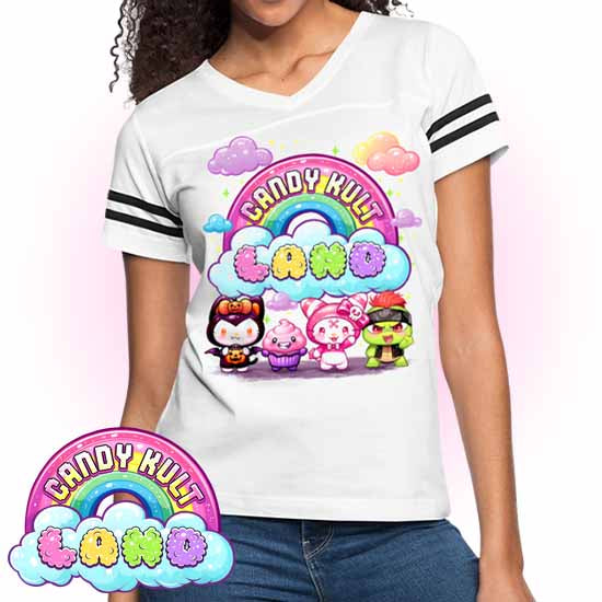 Wishbone, Frosti Boo & Panku - Candy Kult Land Women’s Vintage Sport T-Shirt - Candy Kult - Candy Cult - Candy Kult Land - Wishbone - Boo Kitty - Panku - Frosti - Toxic Kitten - Hex-Heart - Cult Candy - Cake High Heels - [product_vendor}