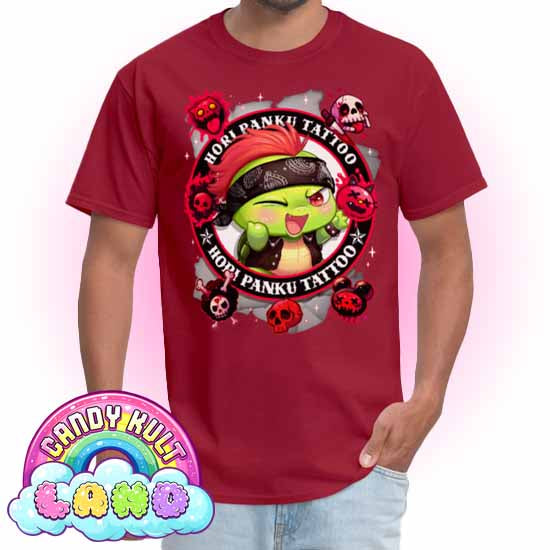 Hori Panku Tattoo Black - Candy Kult Land COLOUR Men's / Unisex Classic T-Shirt - Candy Kult - Candy Cult - Candy Kult Land - Wishbone - Boo Kitty - Panku - Frosti - Toxic Kitten - Hex-Heart - Cult Candy - Cake High Heels - [product_vendor}