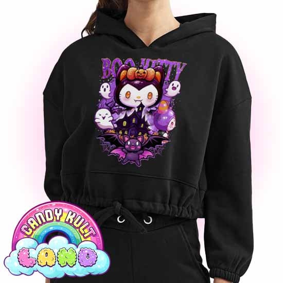Boo Kitty Origins - Candy Kult Land Women’s Cropped Hoodie
