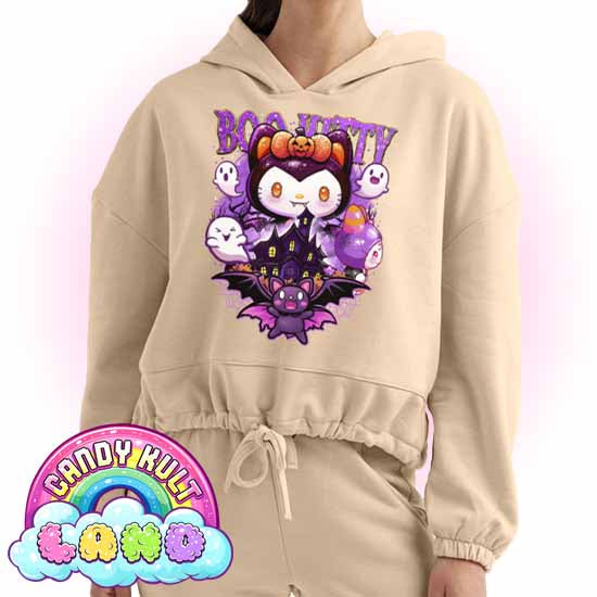 Boo Kitty Origins - Candy Kult Land Women’s Cropped Hoodie