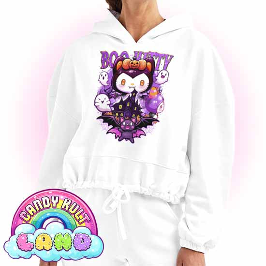 Boo Kitty Origins - Candy Kult Land Women’s Cropped Hoodie