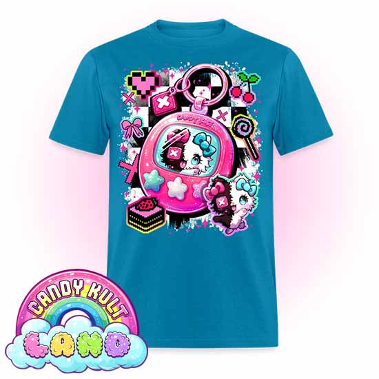 Toxic Kitten Virtual Pet - Candy Kult Land COLOUR Men's / Unisex Classic T-Shirt - Candy Kult - Candy Cult - Candy Kult Land - Wishbone - Boo Kitty - Panku - Frosti - Toxic Kitten - Hex-Heart - Cult Candy - Cake High Heels - [product_vendor}