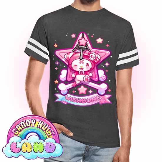 Wishbone Claw Machine Logo - Candy Kult Land Men's / Unisex Vintage Sport T-Shirt - Candy Kult - Candy Cult - Candy Kult Land - Wishbone - Boo Kitty - Panku - Frosti - Toxic Kitten - Hex-Heart - Cult Candy - Cake High Heels - [product_vendor}