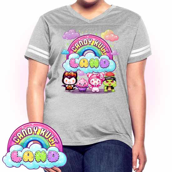 Wishbone, Frosti Boo & Panku - Candy Kult Land Women’s Vintage Sport T-Shirt - Candy Kult - Candy Cult - Candy Kult Land - Wishbone - Boo Kitty - Panku - Frosti - Toxic Kitten - Hex-Heart - Cult Candy - Cake High Heels - [product_vendor}