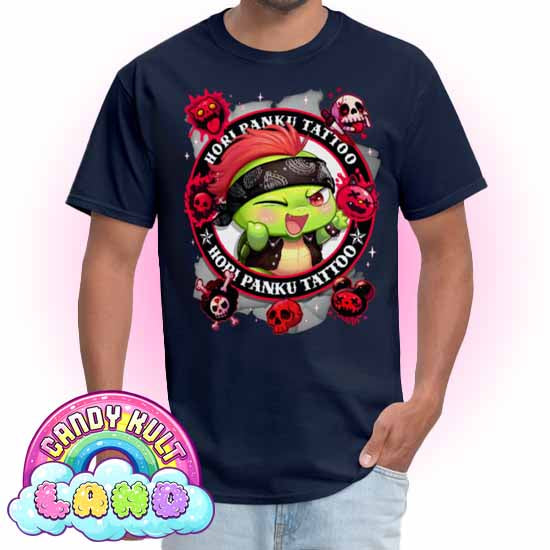 Hori Panku Tattoo Black - Candy Kult Land COLOUR Men's / Unisex Classic T-Shirt - Candy Kult - Candy Cult - Candy Kult Land - Wishbone - Boo Kitty - Panku - Frosti - Toxic Kitten - Hex-Heart - Cult Candy - Cake High Heels - [product_vendor}