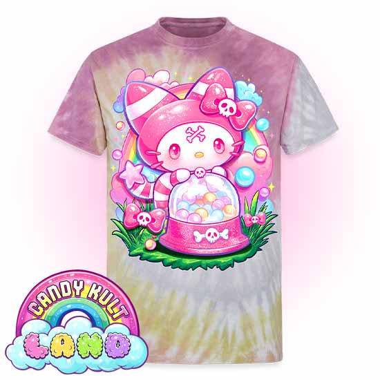 Wishbone Gumball Machine - Candy Kult Land Unisex Tie Dye T-Shirt - Candy Kult - Candy Cult - Candy Kult Land - Wishbone - Boo Kitty - Panku - Frosti - Toxic Kitten - Hex-Heart - Cult Candy - Cake High Heels - [product_vendor}
