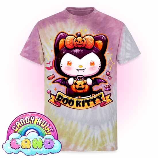 Boo Kitty - Candy Kult Land Unisex Tie Dye T-Shirt - Candy Kult - Candy Cult - Candy Kult Land - Wishbone - Boo Kitty - Panku - Frosti - Toxic Kitten - Hex-Heart - Cult Candy - Cake High Heels - [product_vendor}