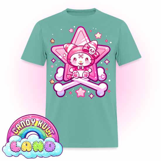 Wishbone Crossbones - Candy Kult Land COLOUR  Men's / Unisex Classic T-Shirt - Candy Kult - Candy Cult - Candy Kult Land - Wishbone - Boo Kitty - Panku - Frosti - Toxic Kitten - Hex-Heart - Cult Candy - Cake High Heels - [product_vendor}