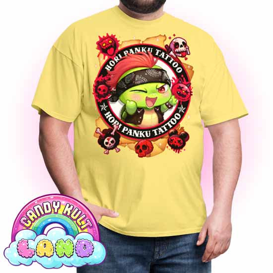 Hori Panku Tattoo - Candy Kult Land COLOUR Men's / Unisex Classic T-Shirt - Candy Kult - Candy Cult - Candy Kult Land - Wishbone - Boo Kitty - Panku - Frosti - Toxic Kitten - Hex-Heart - Cult Candy - Cake High Heels - [product_vendor}