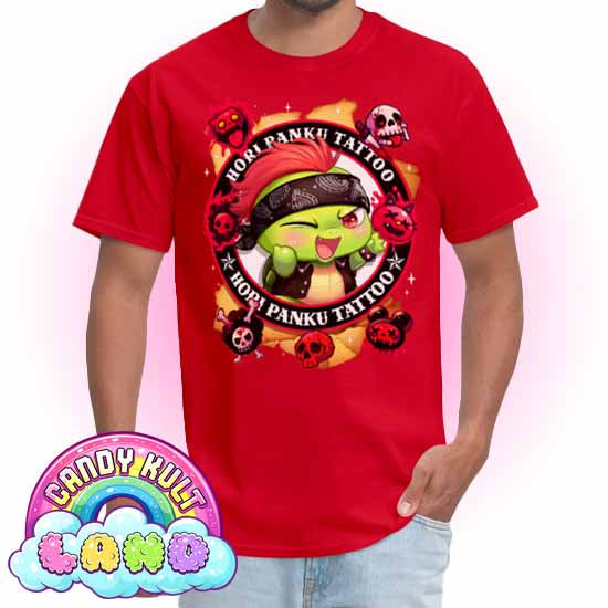 Hori Panku Tattoo - Candy Kult Land COLOUR Men's / Unisex Classic T-Shirt - Candy Kult - Candy Cult - Candy Kult Land - Wishbone - Boo Kitty - Panku - Frosti - Toxic Kitten - Hex-Heart - Cult Candy - Cake High Heels - [product_vendor}