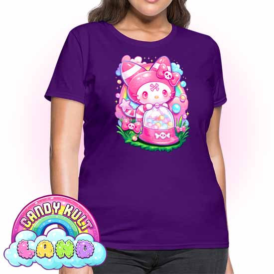 Wishbone Gumball Machine - Candy Kult Land Women's FITTED T-Shirt - Candy Kult - Candy Cult - Candy Kult Land - Wishbone - Boo Kitty - Panku - Frosti - Toxic Kitten - Hex-Heart - Cult Candy - Cake High Heels - [product_vendor}